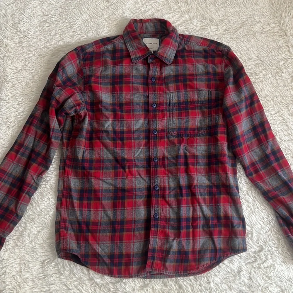American Eagle Mens Shirt - AE Plaid Shirt - Super Soft - small |A10 - Picture 1 of 5
